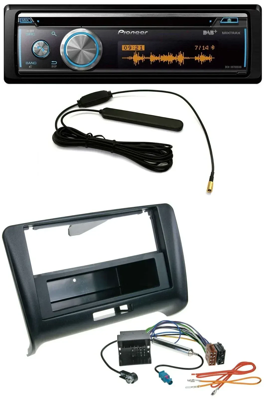 Автомагнитола Pioneer CD/USB/Bluetooth/DAB/MP3 для Audi TT (2006–2014), Quadlock