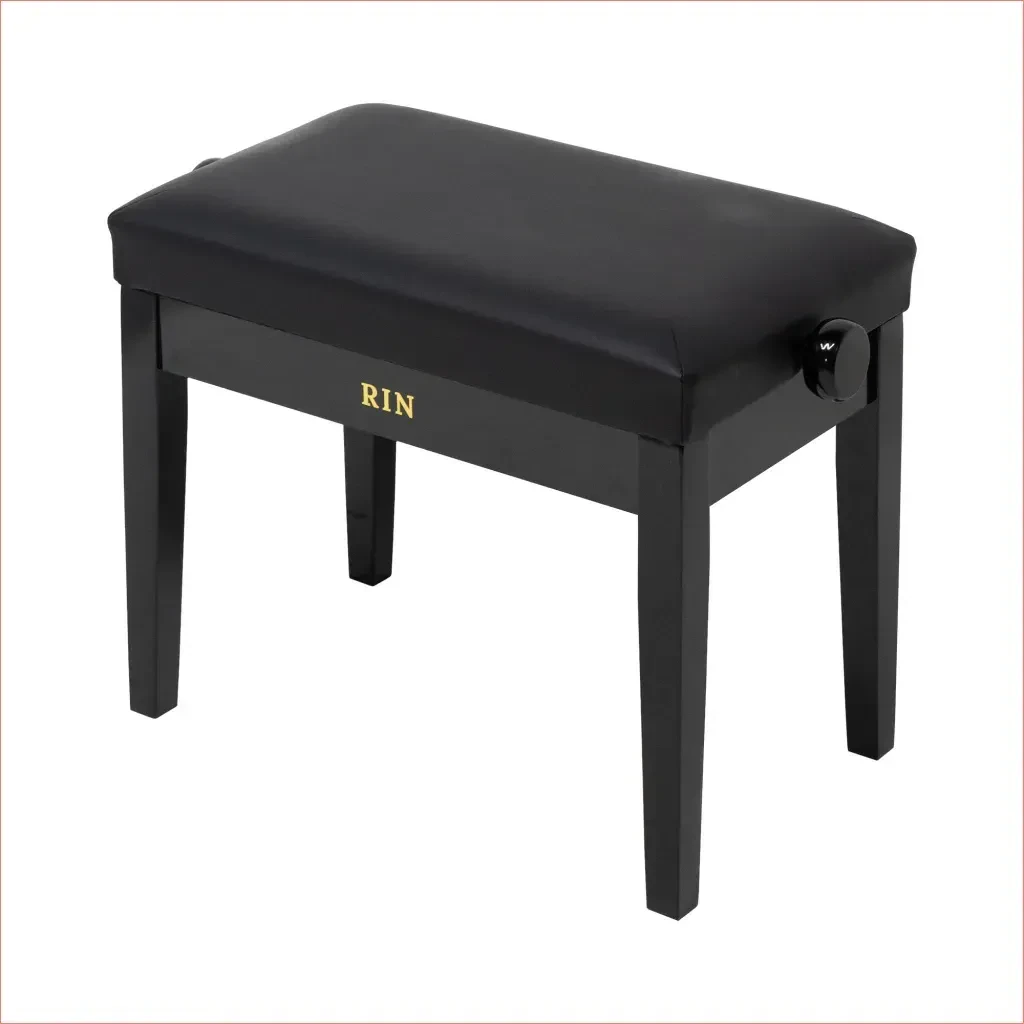 Банкетка для клавишных Rin LB-11BKG черная, глянец, кожзаменитель