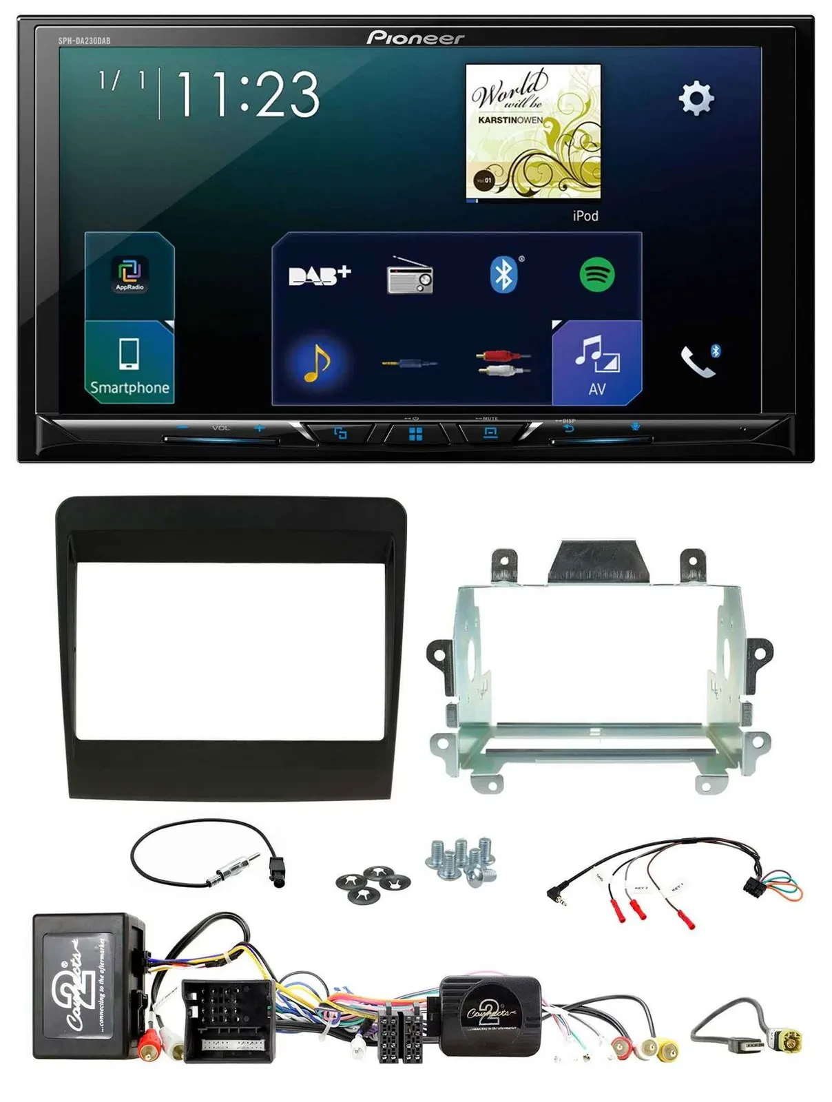 Автомагнитола Pioneer 2DIN Bluetooth USB DAB для Porsche 911 (2011–2017) с поддержкой управления с руля