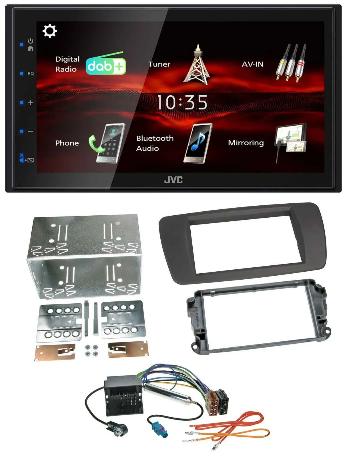 JVC USB Bluetooth MP3 DAB 2DIN Autoradio für Seat Ibiza ab 08 tuam-grey