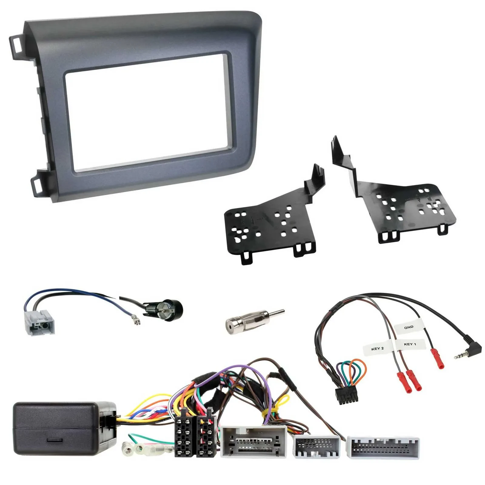 Einbauset Lenkradadapter Doppel DIN Autoradio für Honda Civic US Modelle 2012-20