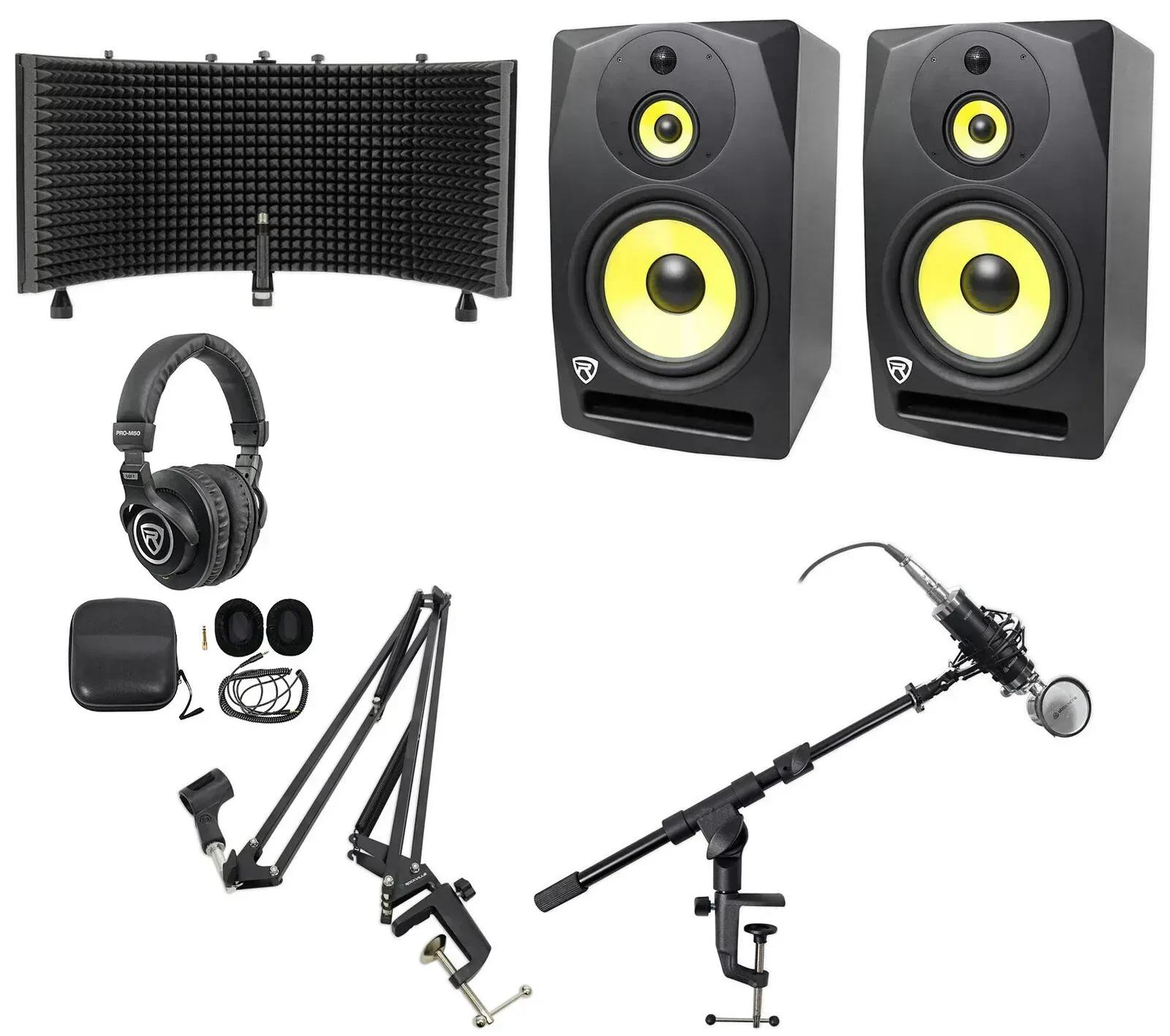 Активный студийный монитор Rockville DPM10B Black с аксессуарами (пара)