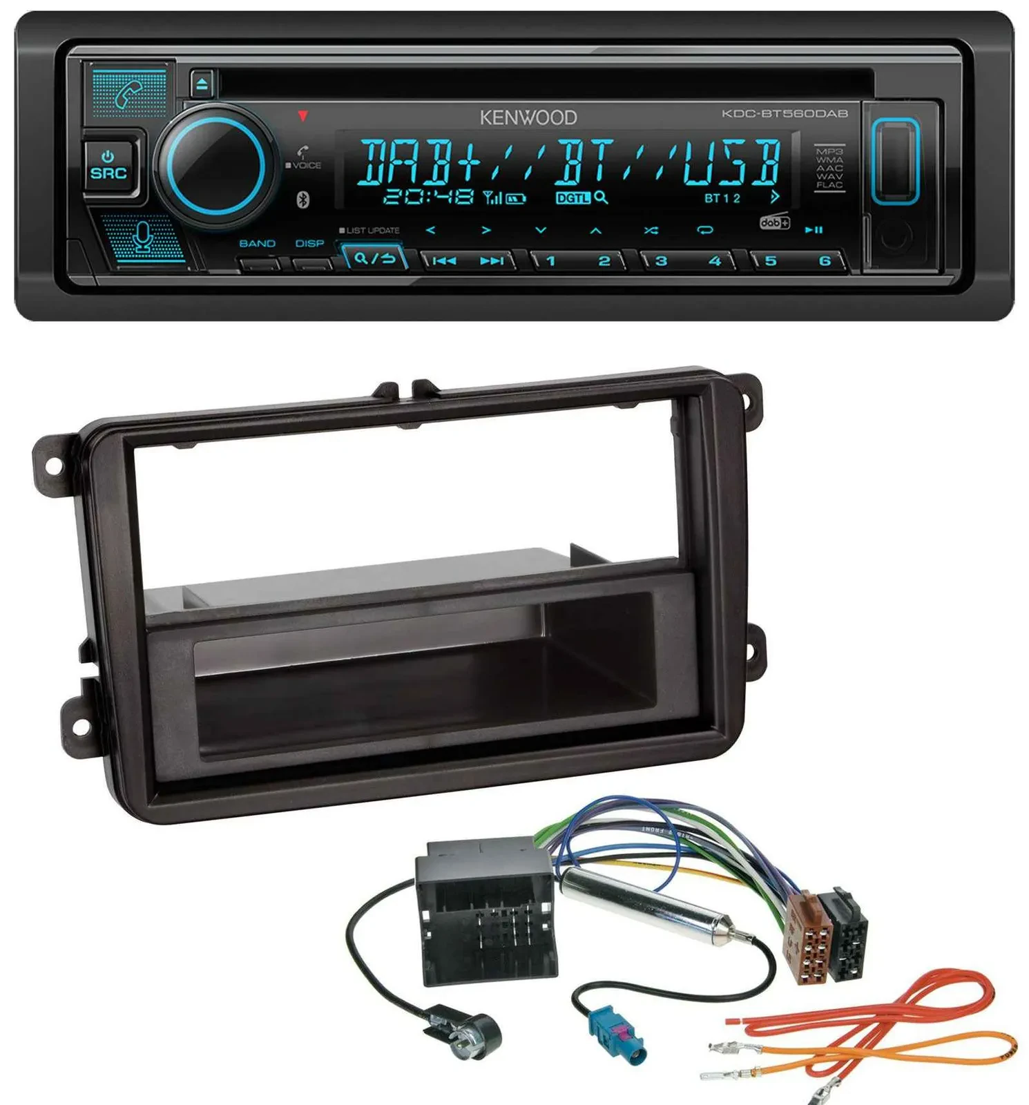 Kenwood Bluetooth DAB CD MP3 USB Autoradio für VW Sharan ab 10 Tiguan ab 07 Tour