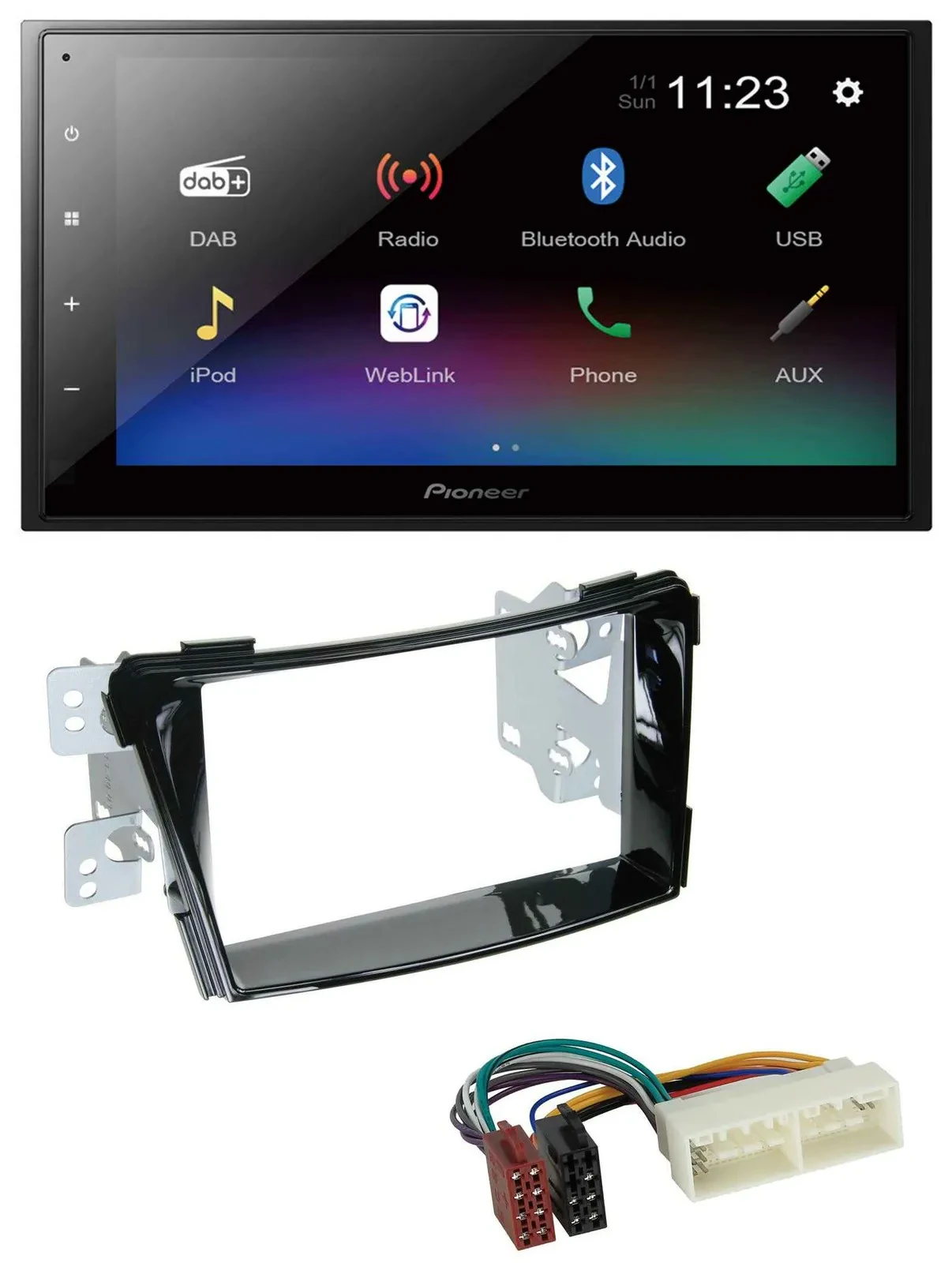 Автомагнитола для Hyundai i40 (с 2016, тип VF) Pioneer 2-DIN, USB, Bluetooth, DAB, MP3