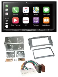 Pioneer 2DIN MP3 USB DAB DVD Bluetooth Autoradio für Toyota Auris 07-12 anthrazi