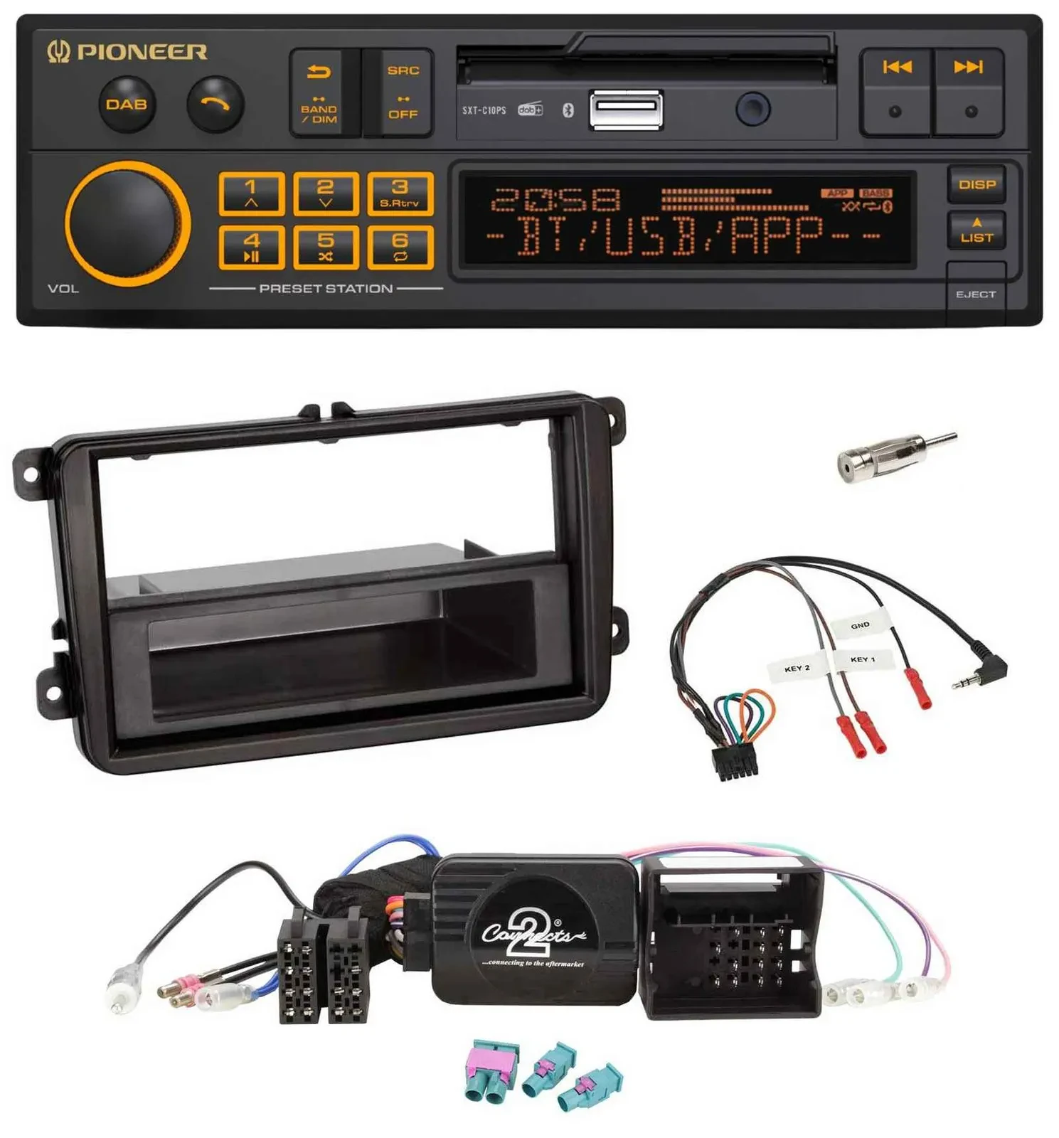 Pioneer DAB Lenkrad USB Bluetooth Autoradio für VW Passat Polo Scirocco Sharan T