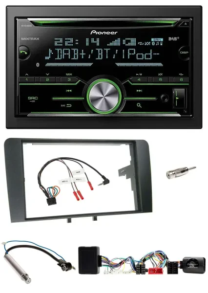 Pioneer Bluetooth Lenkrad DAB 2DIN USB CD Autoradio für Audi A3 Symphony Aktiv I