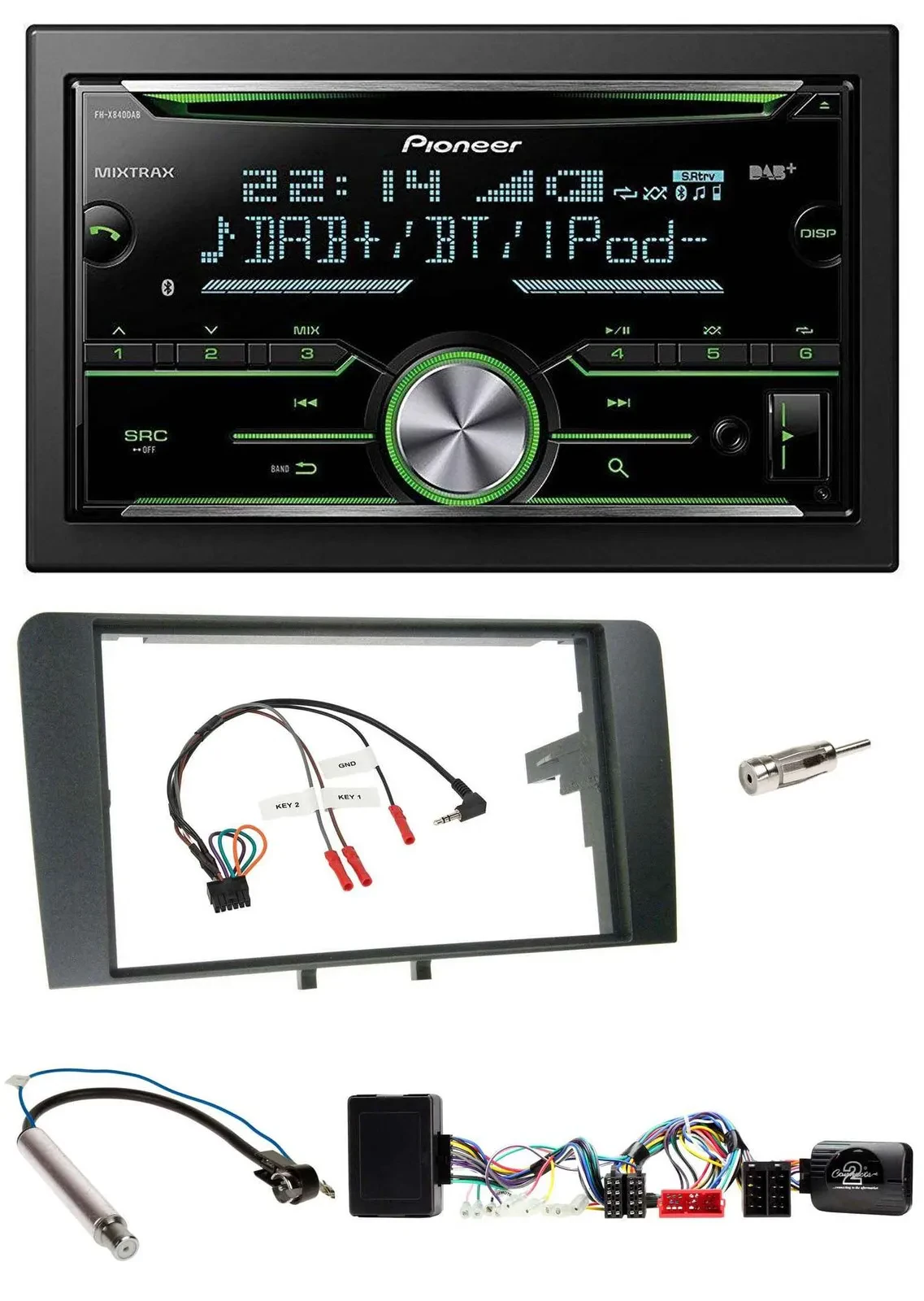 Автомагнитола Pioneer 2DIN Bluetooth DAB USB CD для Audi A3, совместимая с кнопками на руле