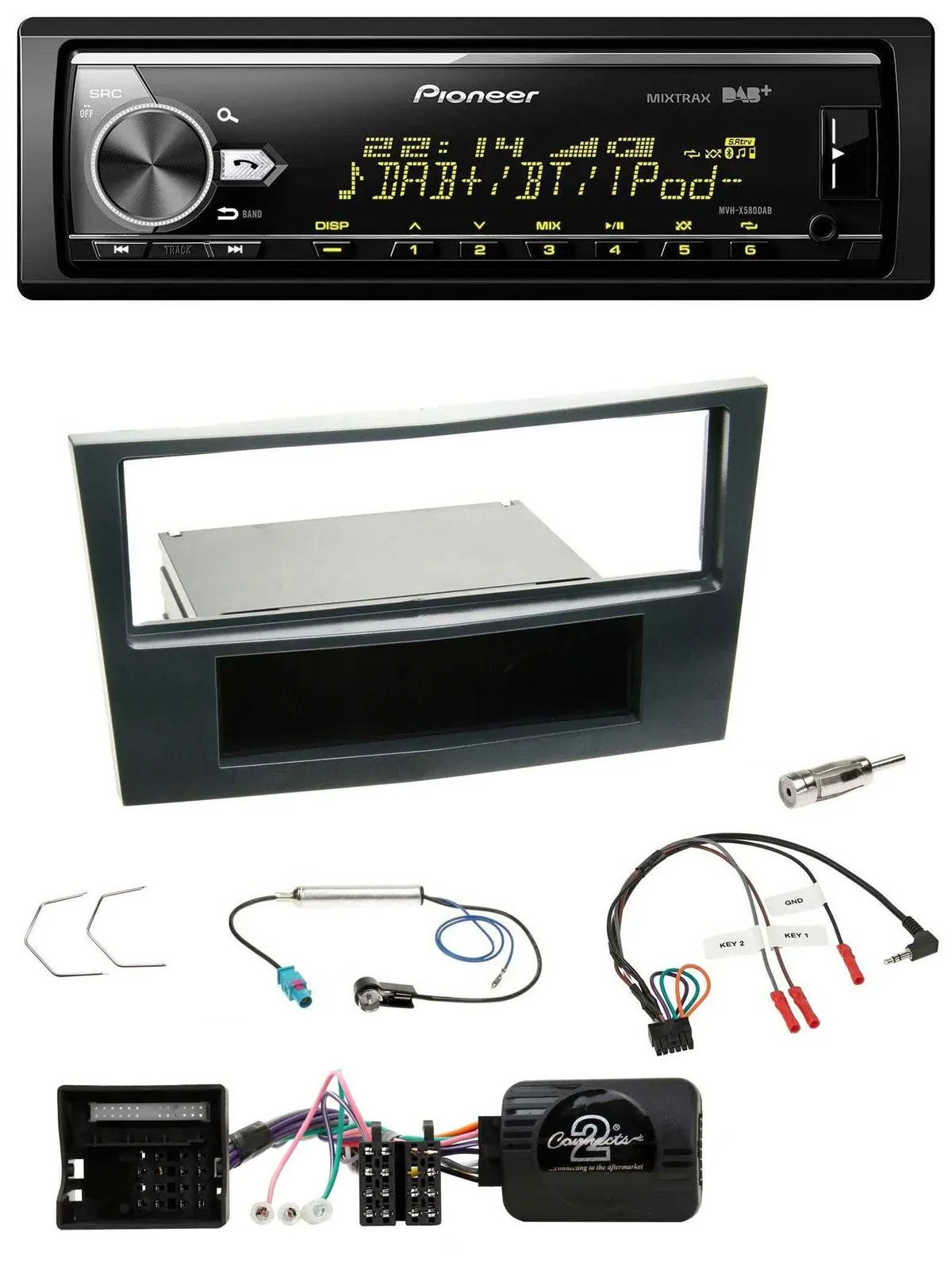 Pioneer Bluetooth USB DAB Lenkrad Autoradio für Opel Corsa D 06-08 Stealth Schwa