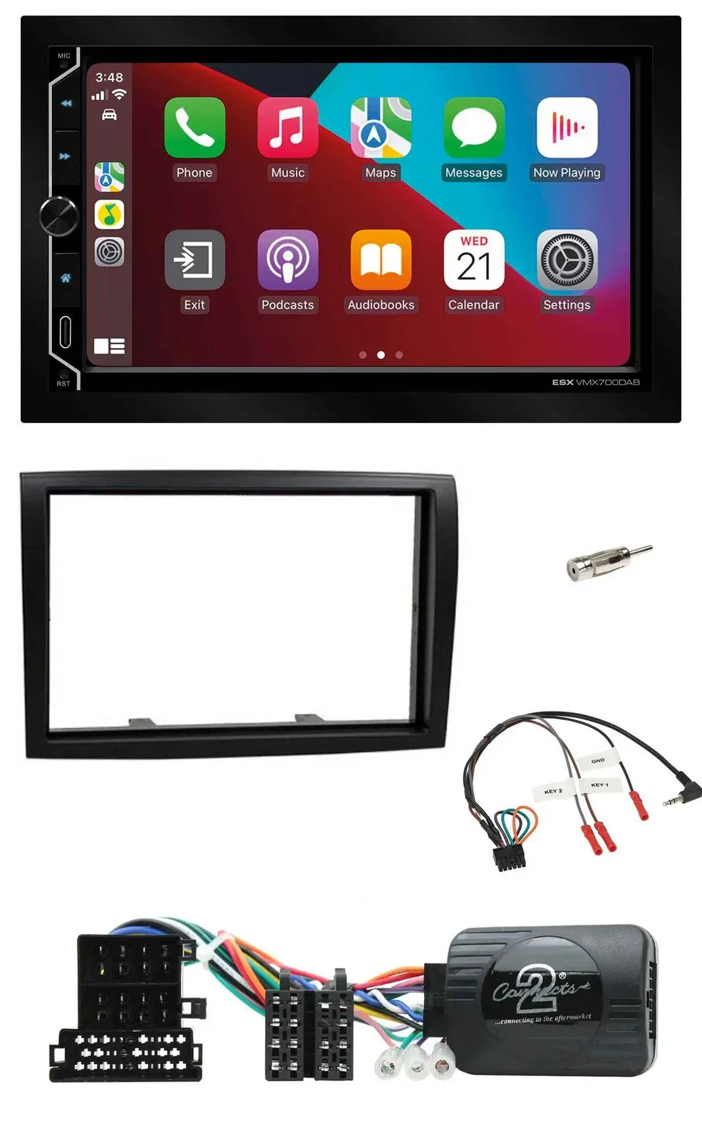 ESX 2DIN DAB USB Lenkrad Bluetooth Autoradio für Citroen Jumper 2008-2011