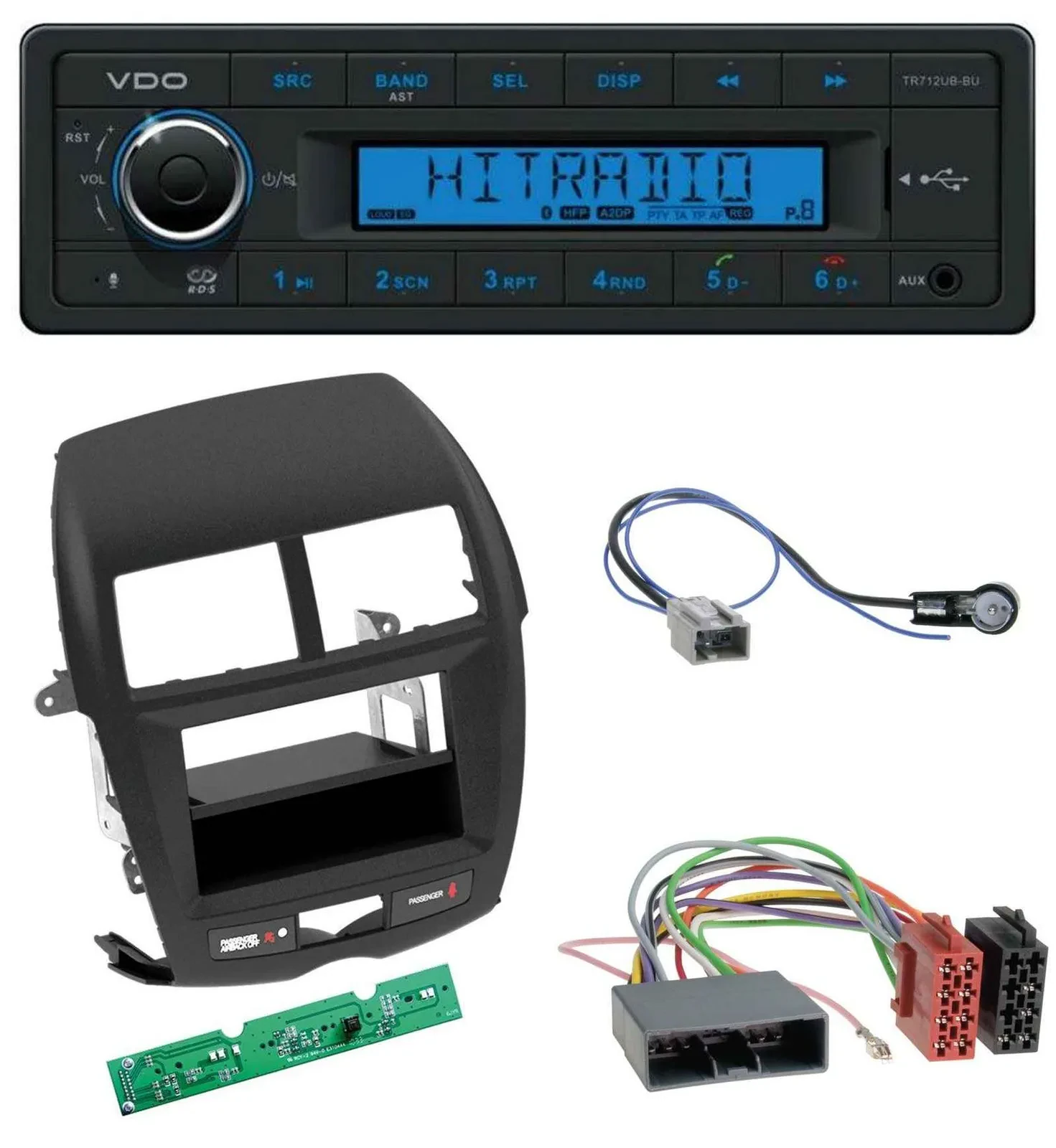 Автомагнитола для Mitsubishi ASX (2010–2014) VDO Bluetooth, USB, AUX, MP3