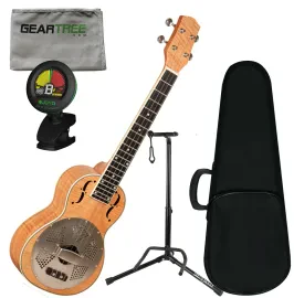 Укулеле резонаторная тенор Gold Tone I-ResoMaple/Tenor фигурный клён с чехлом, салфеткой