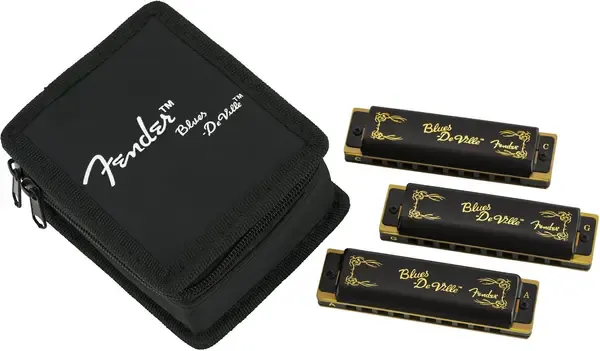 Губная гармоника FENDER Blues DeVille Harmonica Pack of 3 with Case набор из 3 шт