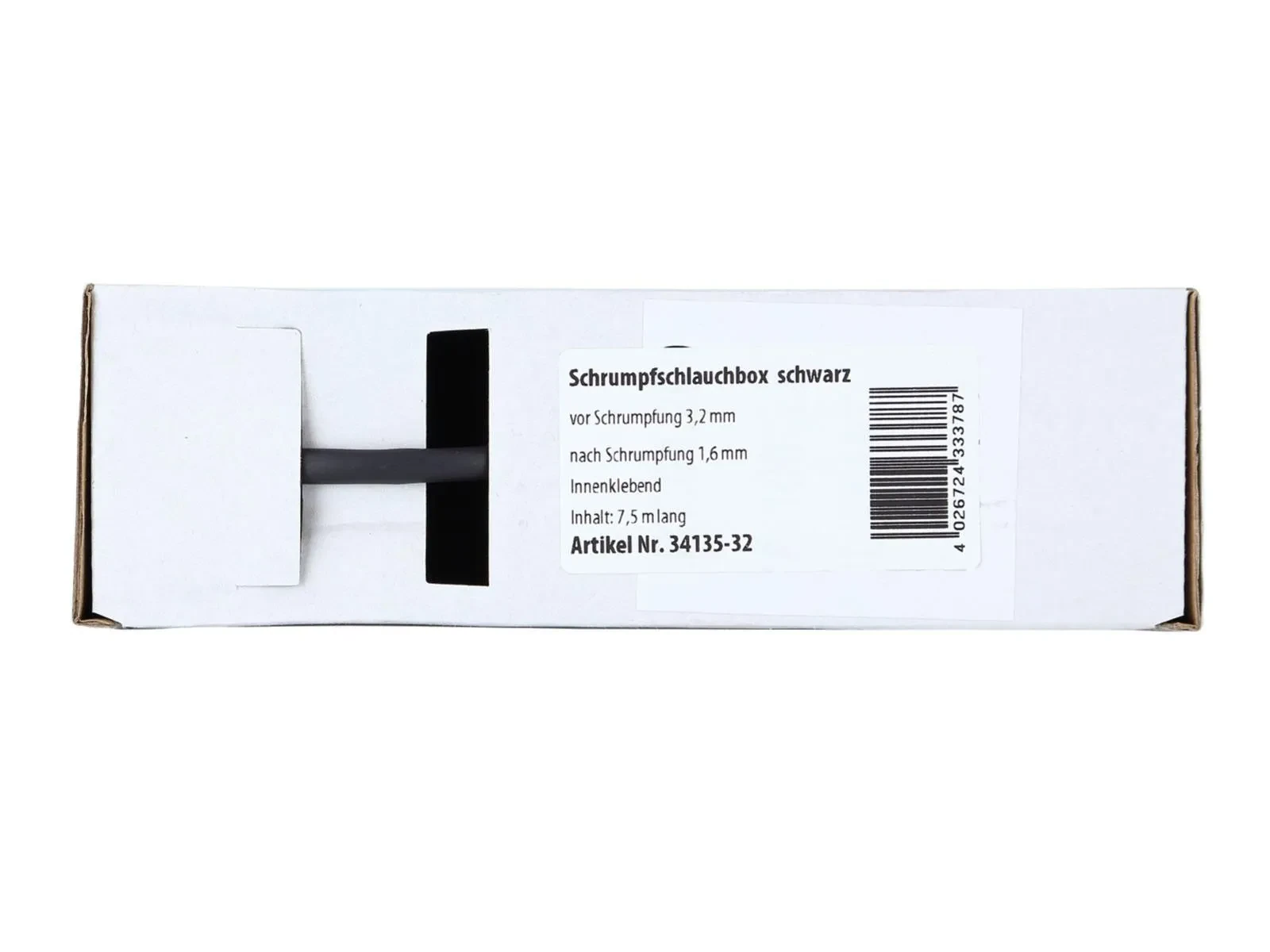 ACV Schrumpfschlauch Innenkleber schwarz Durchmesser: 3,2 mm/ 7,5 m 34135-32