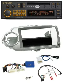 Автомагнитола для Toyota Yaris 2011–2014 Pioneer DAB USB Bluetooth серебристая