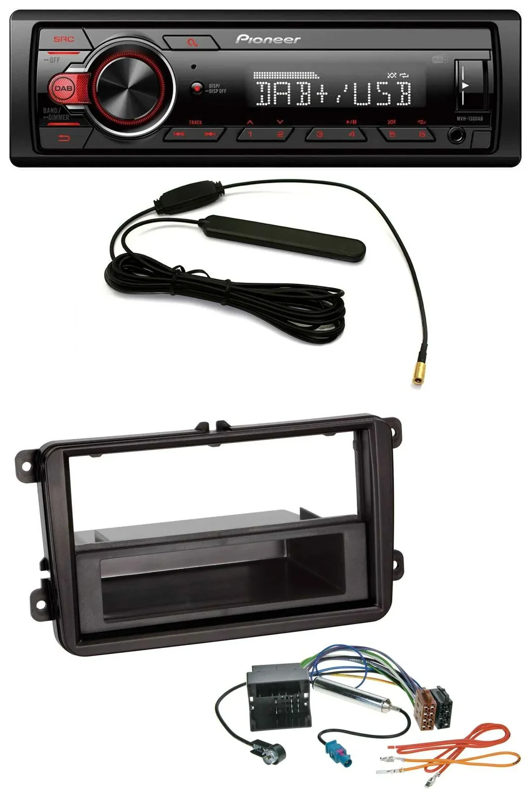 Pioneer MP3 DAB 1DIN AUX USB Autoradio für Skoda Fabia Octavia Rapid Roomster