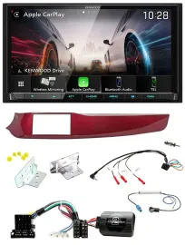 Kenwood Lenkrad 2DIN USB DAB Bluetooth Autoradio für Alfa Giulietta rot 940 2010