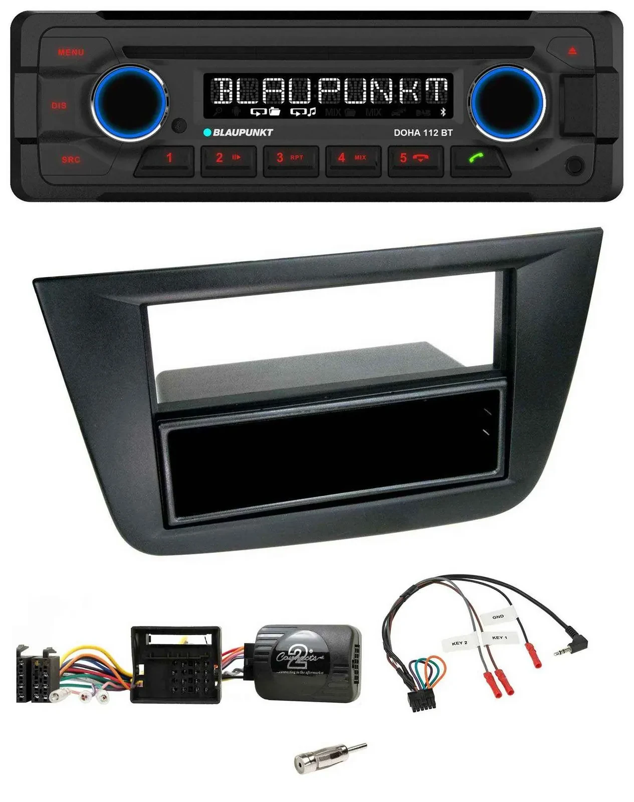Автомагнитола для Seat Altea/Toledo 2004–2009 Blaupunkt CD MP3 Bluetooth USB, поддержка кнопок на руле