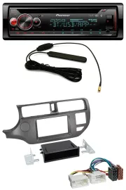 Автомагнитола Pioneer CD USB DAB Bluetooth MP3 для Kia Rio UB 2011–2014, цвет антрацит