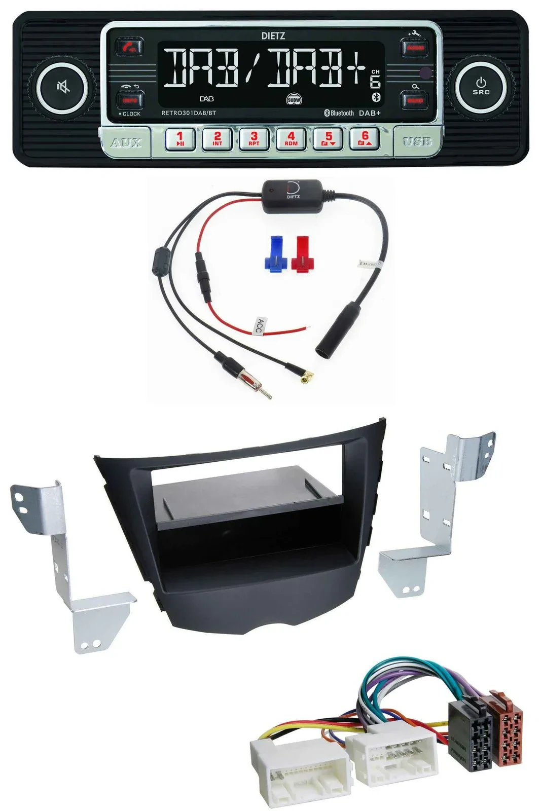 Dietz MP3 DAB Bluetooth USB Autoradio für Hyundai Veloster (ab 2011)