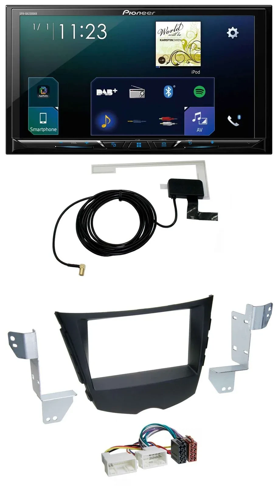Pioneer 2DIN DAB USB MP3 Bluetooth Autoradio für Hyundai Veloster FS ab 2011