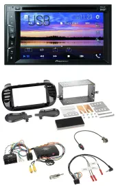 Pioneer Bluetooth 2DIN USB DVD DAB Lenkrad Autoradio für Fiat 500 2014-2015 schw