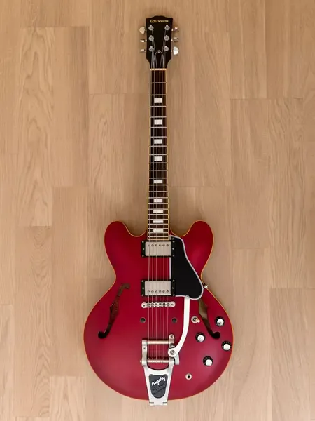 Электрогитара полуакустическая Edwards E-SA-125-LTS Bigsby B7 Cherry w/case Japan 2012