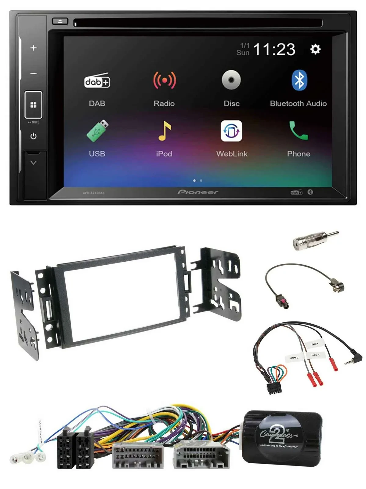 Pioneer Bluetooth Lenkrad USB 2DIN DAB DVD Autoradio für Jeep Grand Cherokee 201