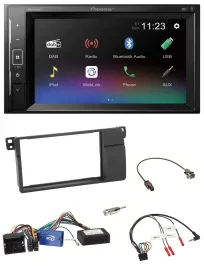 Pioneer DAB Lenkrad 2DIN Bluetooth USB Autoradio für BMW 3er E46 2002-2006 schwa