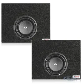 NVX SMW10D4 | (2) Shallow-Mount Dual 4-Ohm Subwoofers with Enclosures