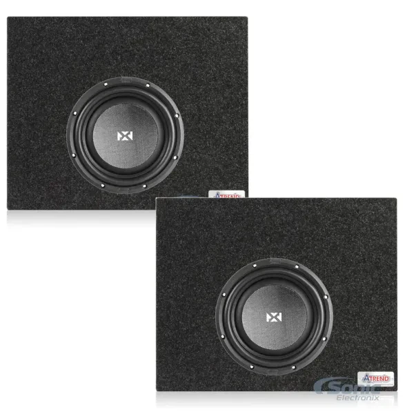NVX SMW10D4 | (2) Shallow-Mount Dual 4-Ohm Subwoofers with Enclosures