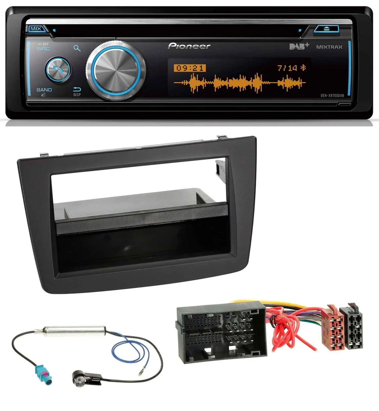 Автомагнитола Pioneer MP3 DAB USB CD Bluetooth, черный, для Alfa Romeo Mito 955 (с 2014)