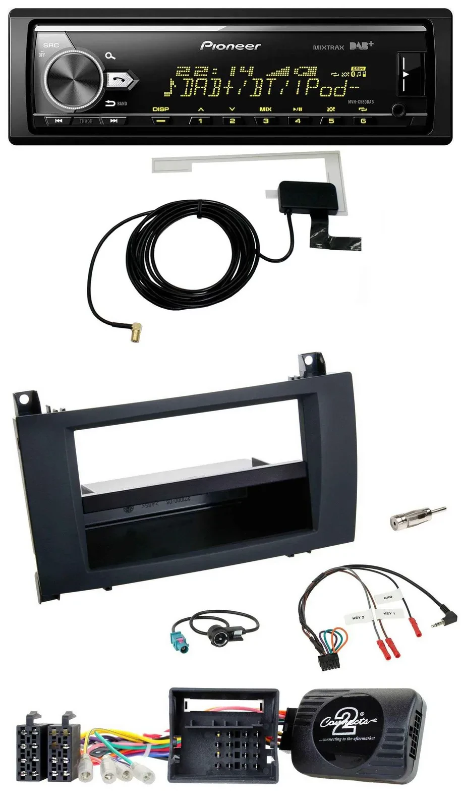 Автомагнитола для Mercedes SLK R171 (2008–2011) Pioneer Bluetooth, DAB, USB