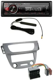 Pioneer MP3 DAB 1DIN AUX USB Autoradio für Renault Megane 3 Quadlock 09-14 grau