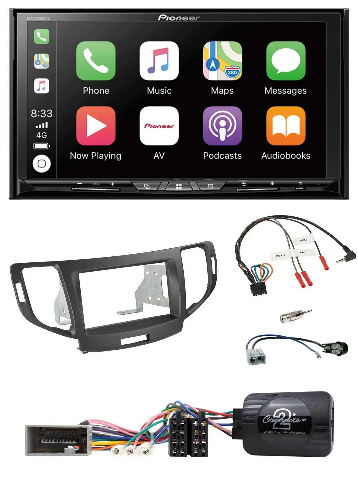Pioneer 2DIN Lenkrad USB DAB DVD Bluetooth Autoradio für Honda Accord 2008-2015