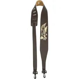 Ремень для гитары Perri's Garment Leather Banjo Strap With Embossed Eagle Brown 2.5 in.