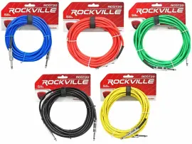 Инструментальный кабель Rockville RCGT20 Multicolor 6.1 м (5 штук)