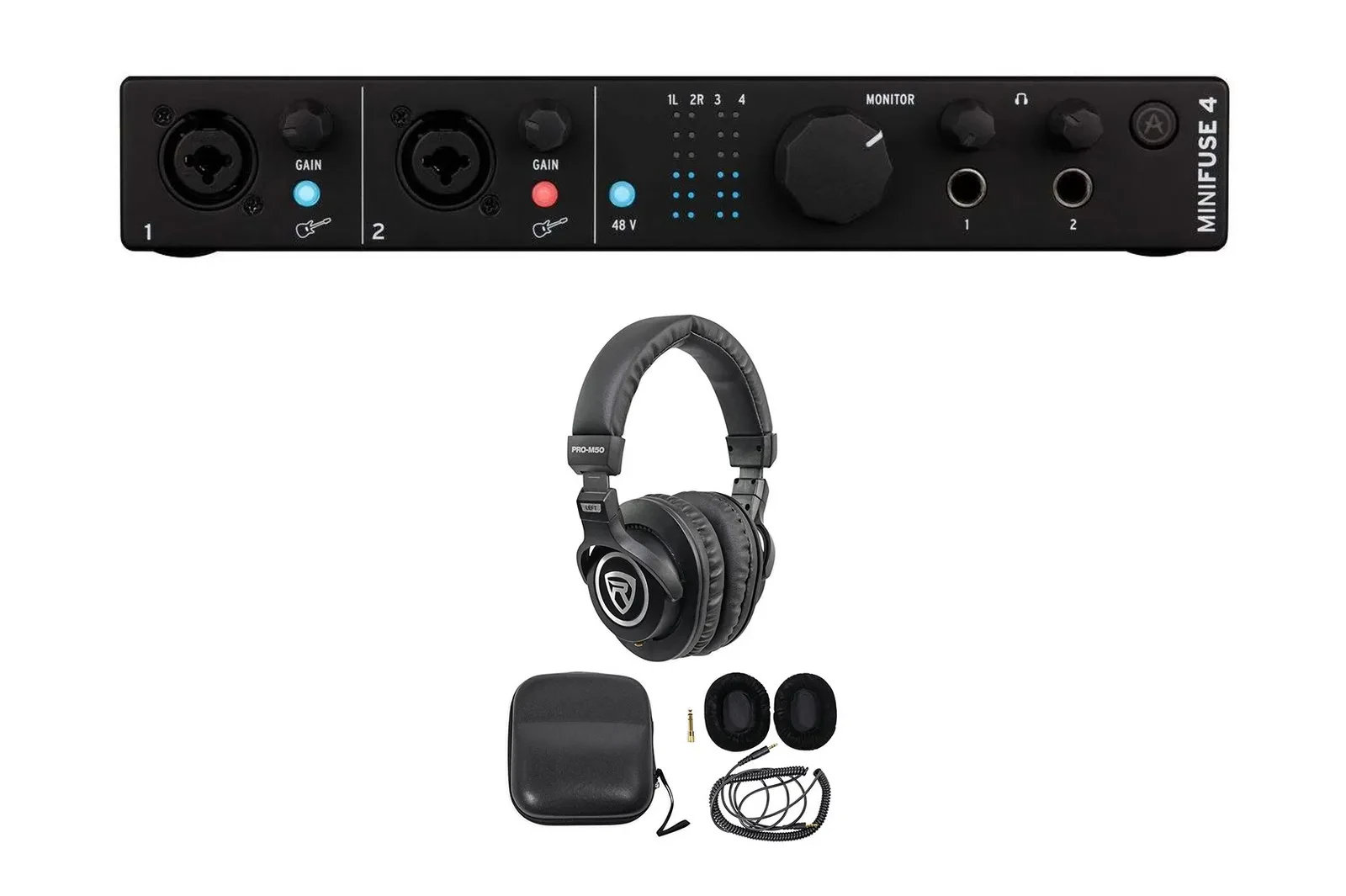 Arturia Minifuse 4 Black 4x4 USB MIDI Audio Recording Interface+Headphones