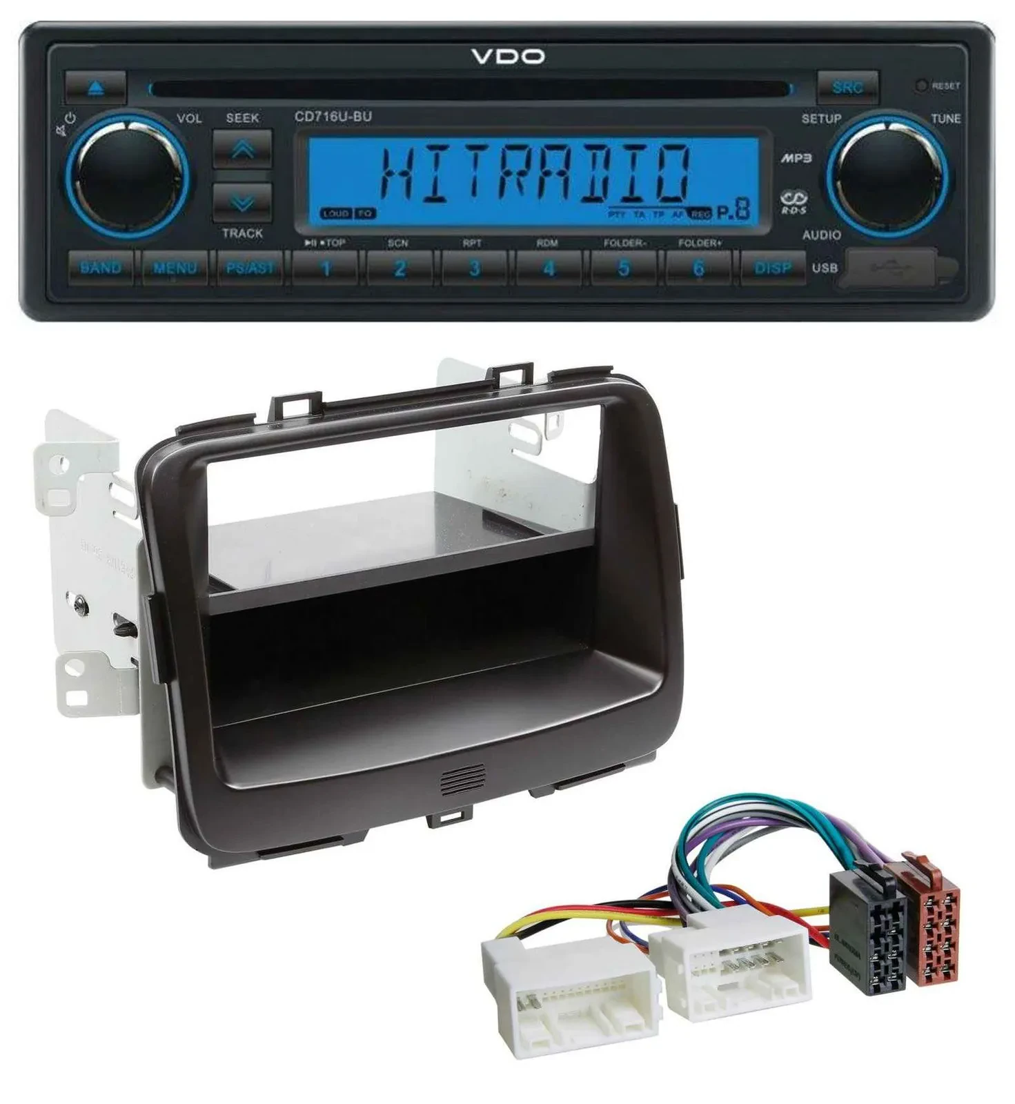 VDO AUX MP3 1DIN CD USB Autoradio für Kia Carens 4 (RP, ab 2013)