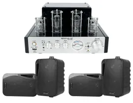 Rockville BluTube Tube Amplifier/Home Theater Bluetooth Receiver+(4) 4" Speakers