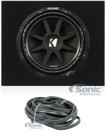 KICKER 43C124 12" 300W SVC 4-Ohm Car Subwoofer + Sealed Enclosure Box
