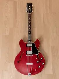 Электрогитара полуакустическая Gibson ES-335TDC-12 HH Cherry w/case USA 1966