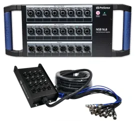 Мультикор PreSonus NSB 16.8+SX1650 16-канальный, 50 ft (15.2 м), XLR, с AVB stagebox 16x8 с предусилителями XMAX (набор)
