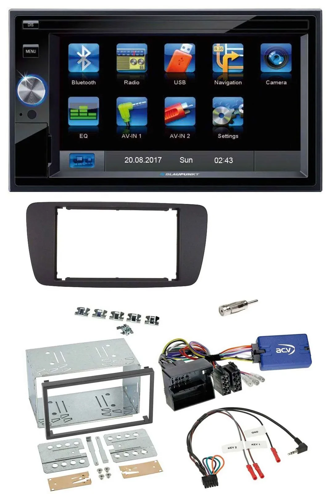 Автомагнитола Blaupunkt 2DIN Bluetooth USB SD навигация TMC для Seat Ibiza (с 2008)