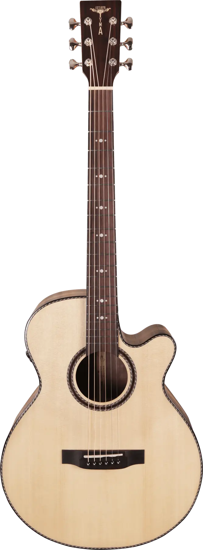Трансакустическая гитара Tyma A2 Custom ZL Concert Cutaway Natural с чехлом