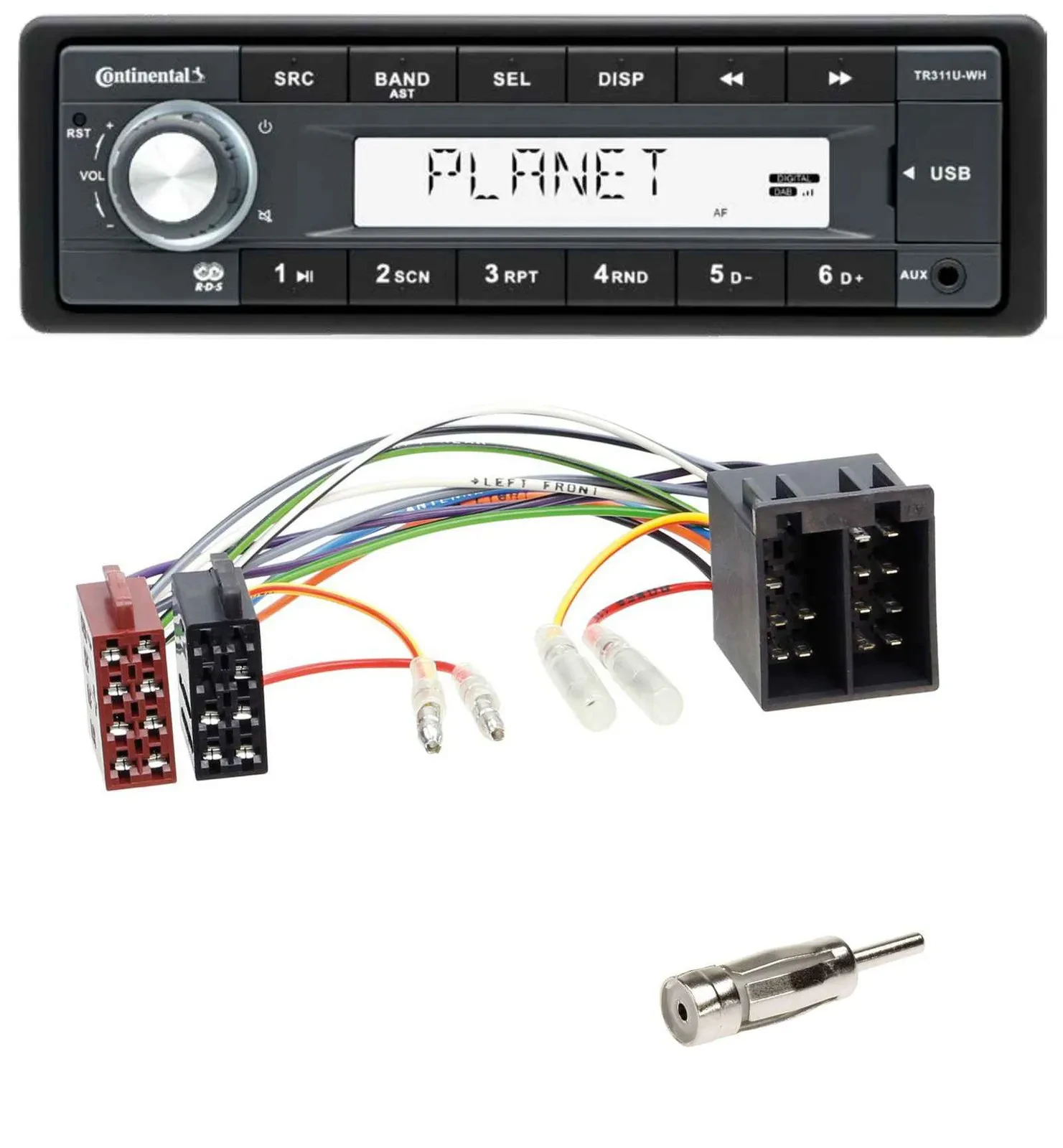 Continental USB MP3 AUX 1DIN Autoradio für Porsche Boxster (1996-2004)