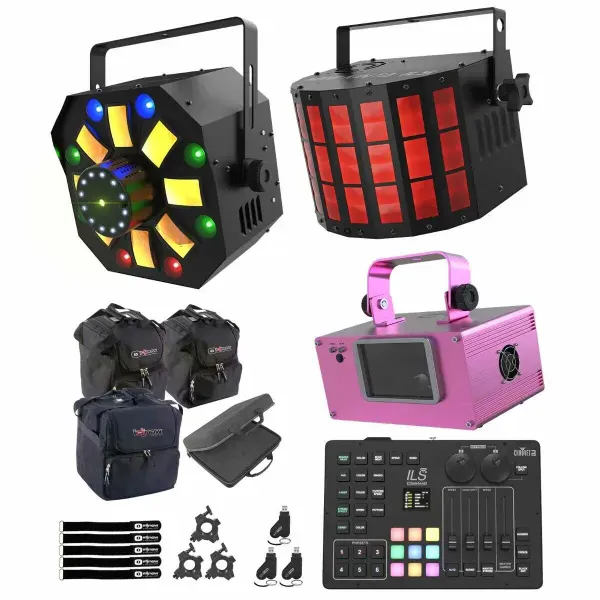 Chauvet DJ Effect Lighting Pack w RGB LED Laser, Kinta, Wash Light & ILS Command