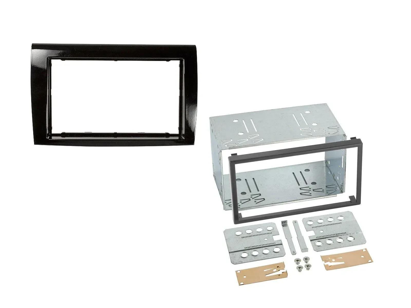 Einbaurahmen Set Doppel DIN Autoradio für Fiat Bravo 2007-2014 Klavierlack