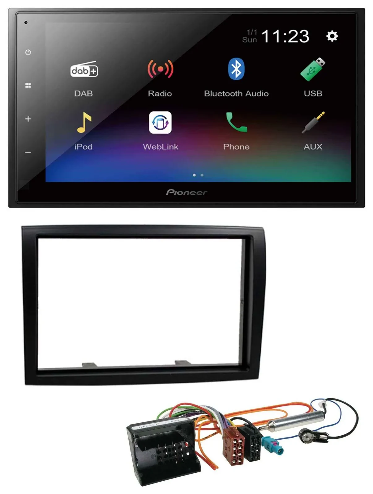 Pioneer USB Bluetooth DAB 2DIN MP3 Autoradio für Citroen Jumper 06-11 schwarz