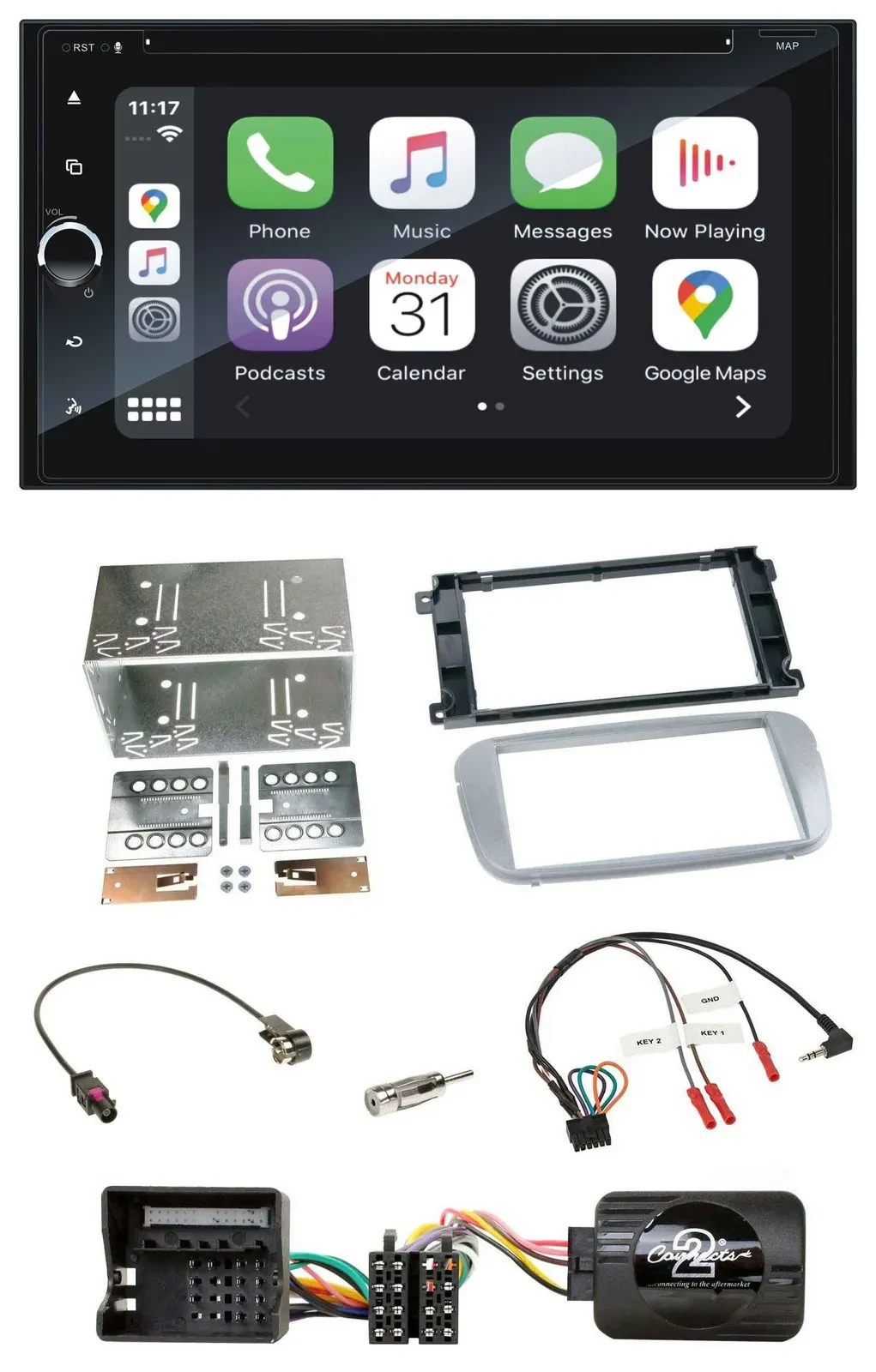 Blaupunkt DAB Lenkrad TMC Bluetooth USB 2DIN Navigation für Ford Mondeo S-Max 07